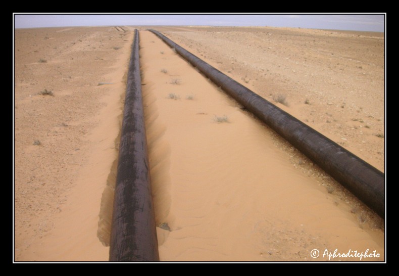 109 Pipelines étalés sur des longueurs infinies dans ce paysage de sable
